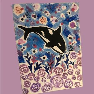 HNAD PAINTED ORCA PAINTING